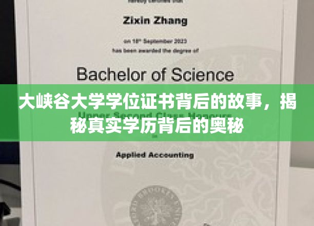 大峡谷大学证书之谜，探寻学历背后的非凡传奇