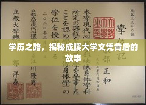 学历之路，揭秘成蹊大学文凭背后的故事