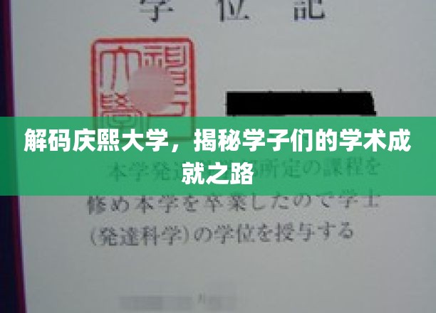 探寻庆熙大学学子非凡学术之旅