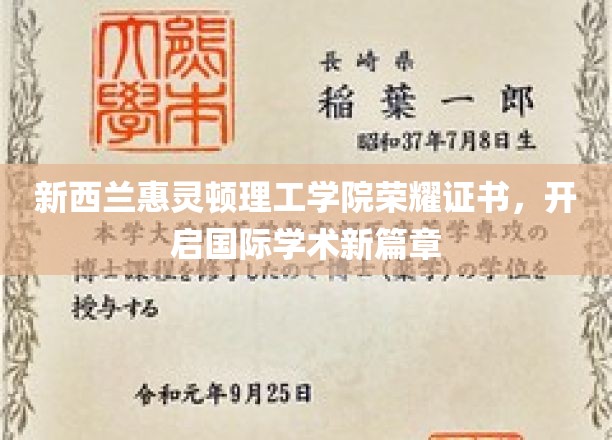 惠灵顿理工学院荣耀证书闪耀，国际学术舞台再掀高潮