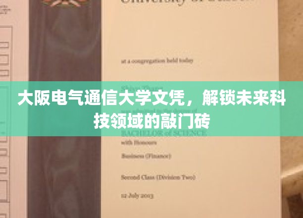 大阪电气通信大学文凭，开启未来科技领域的无限可能