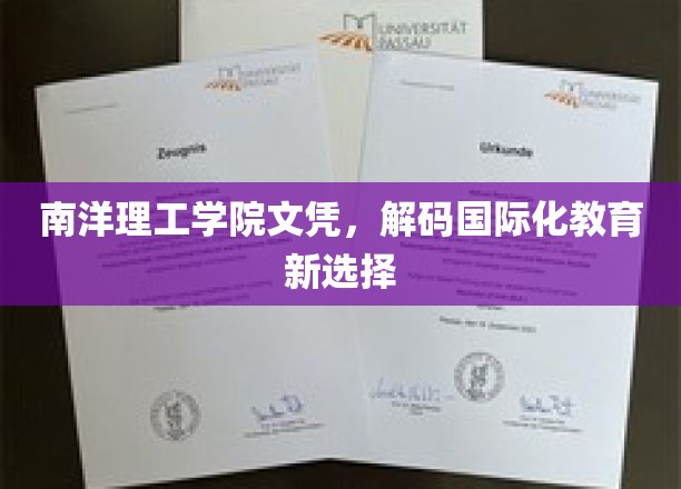 南洋理工学院文凭，引领国际化教育新风尚