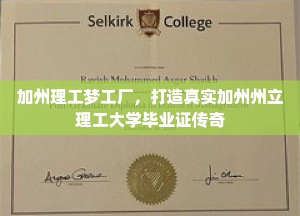加州理工梦工厂，打造真实加州州立理工大学毕业证传奇