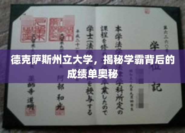 德克萨斯州立大学，探索学霸背后的成绩单奥秘