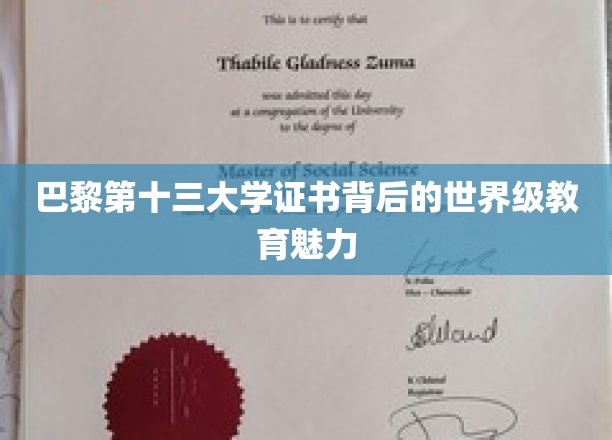 探寻巴黎第十三大学证书，解码国际一流教育的璀璨之光