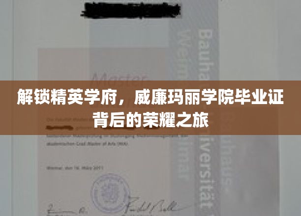 解锁精英学府，威廉玛丽学院毕业证背后的荣耀之旅