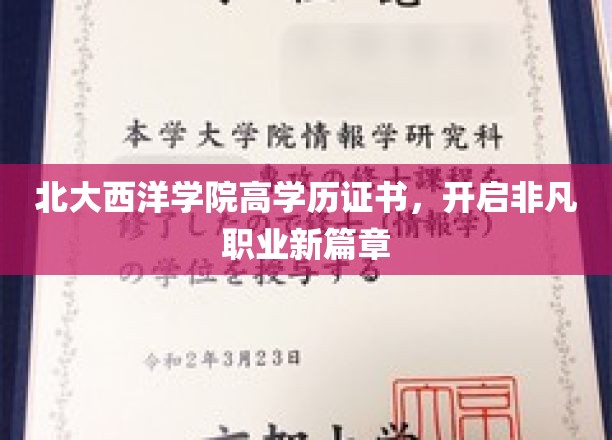 北大西洋学院高学历通行证，成就职场新高峰