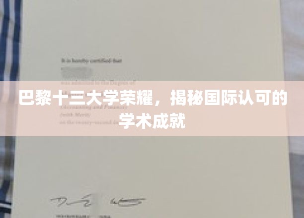 巴黎十三大学之光，国际赞誉下的学术辉煌之旅