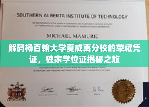 杨百翰大学夏威夷分校独家学位证背后的传奇故事探秘