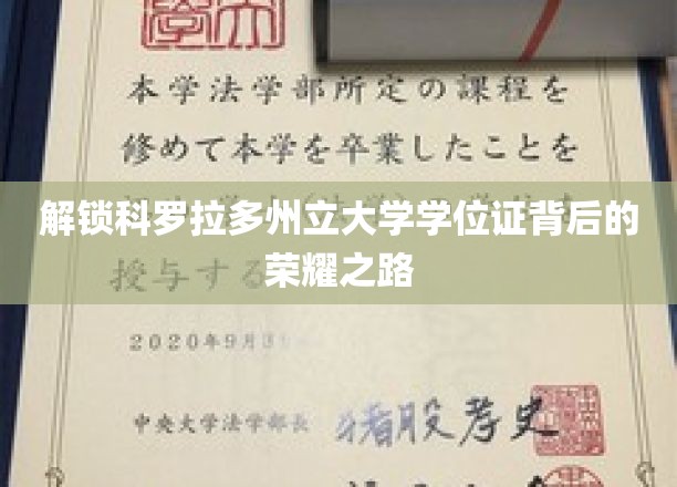 揭秘科罗拉多州立大学学位证的光辉历程，荣耀背后的奋斗篇章