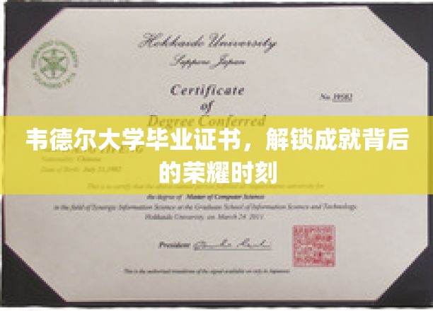 韦德尔毕业荣耀，证书见证非凡成就之旅