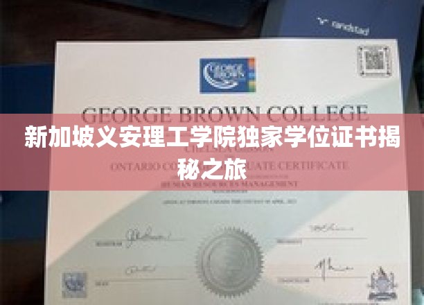 解码新加坡义安理工学院神秘学位证书之旅