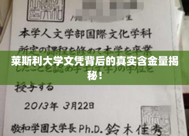 莱斯利大学文凭价值大揭秘，揭秘名校背后的真实含金量！
