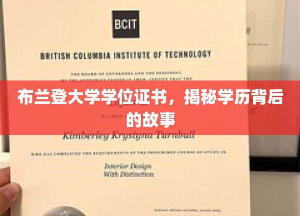 揭开布兰登大学学位证书的传奇历程