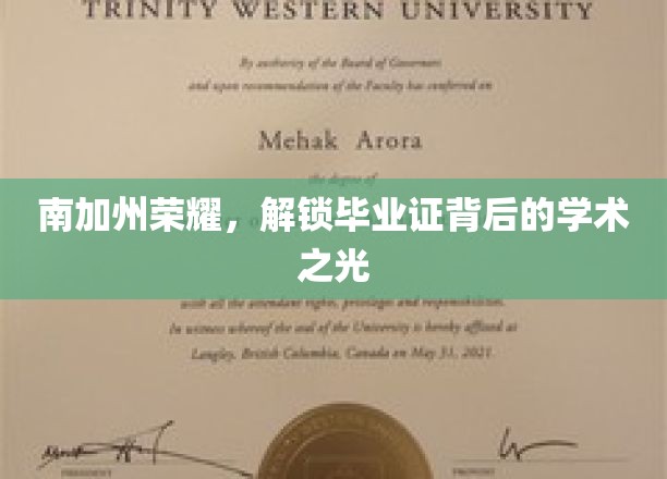 南加州荣耀,解锁毕业证背后的学术之光