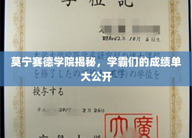 莫宁赛德学院揭秘，学霸们的成绩单大公开