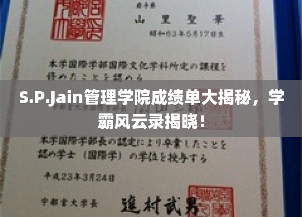 S.P.Jain管理学院学霸档案，成绩单背后的风云传奇