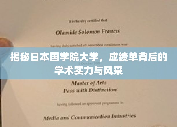 探秘国学院大学，成绩单背后的卓越学术魅力