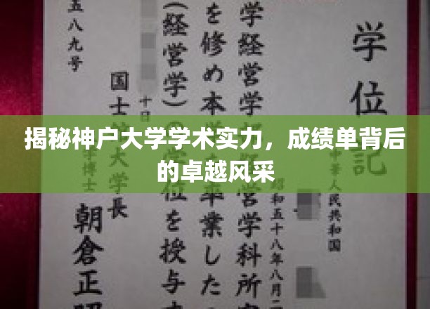 揭示神户大学学术实力，成绩单背后的辉煌风采