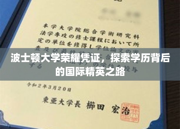 波士顿大学荣耀凭证，探索学历背后的国际精英之路