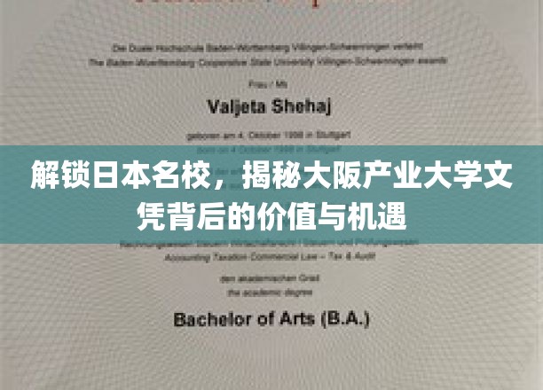 探秘大阪产业大学，文凭背后的无限可能