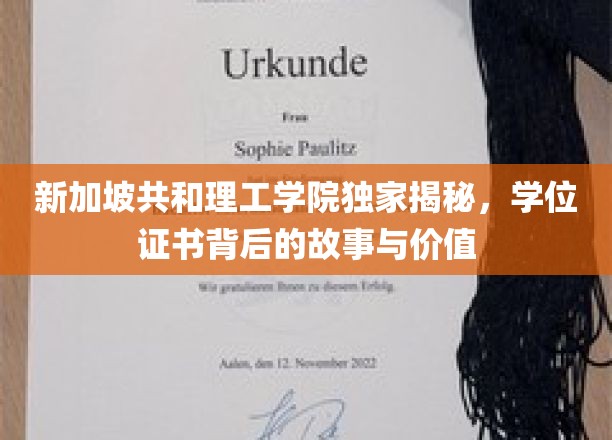 解码新加坡共和理工学院，学位证书的传奇与价值透视