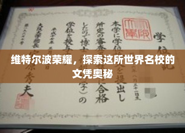探寻维特尔波传奇，揭秘世界名校文凭背后的辉煌故事