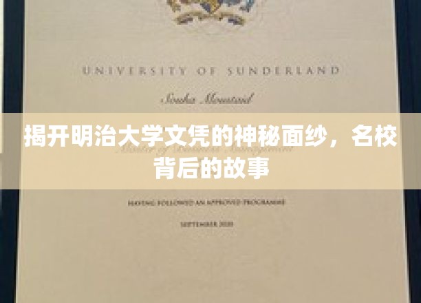 探索明治大学文凭背后的故事，揭示这所名校的独特魅力