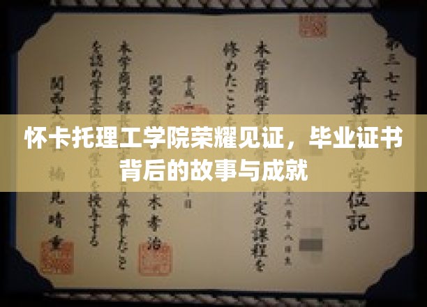 怀卡托理工学院荣耀见证，毕业证书背后的故事与成就