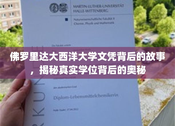 佛罗里达大西洋大学文凭背后的故事，揭秘真实学位背后的奥秘