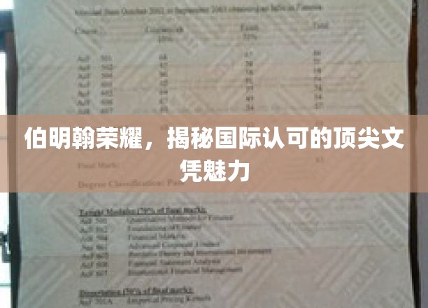 伯明翰荣耀，揭秘国际认可的顶尖文凭魅力