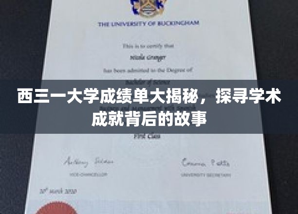 探寻西三一大学成绩单背后的学术传奇与个人故事