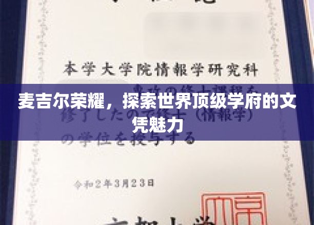 麦吉尔荣耀，揭开顶尖学府文凭的全球吸引力之谜