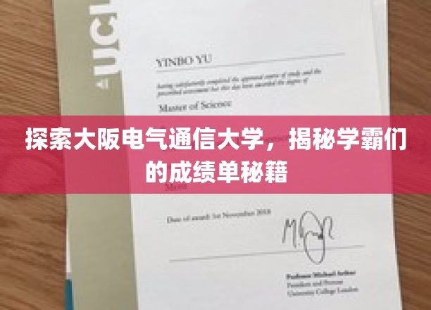 解锁大阪电气通信大学学霸秘籍，揭秘高效学习之道