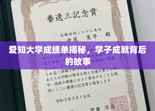 解码爱知学子，揭开成绩单背后的璀璨人生篇章