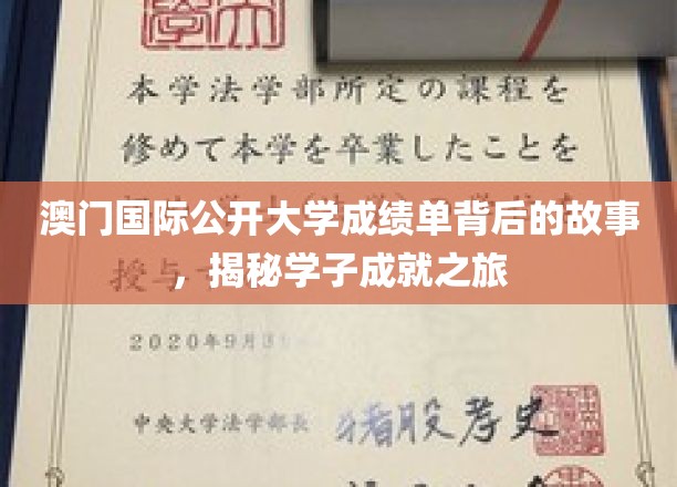解码澳门国际公开大学学子辉煌成就，成绩单背后的精彩旅程