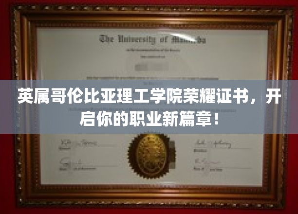 英属哥伦比亚理工学院荣耀证书，开启你的职业新篇章！