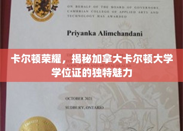探索加拿大卡尔顿大学学位证的非凡风采，卡尔顿荣耀之谜