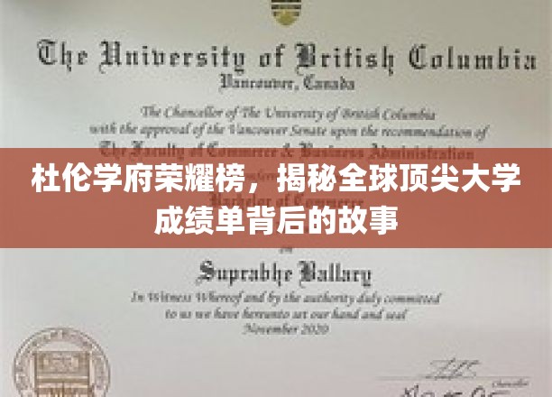 杜伦学府辉煌榜，解码世界名校成绩单背后的传奇故事