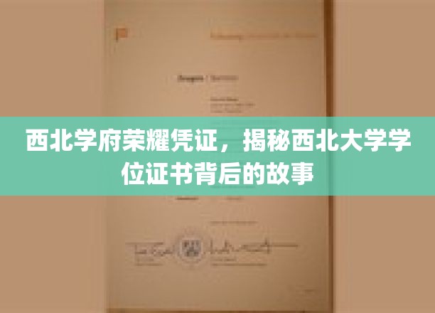 西北学府荣耀凭证，揭秘西北大学学位证书背后的故事