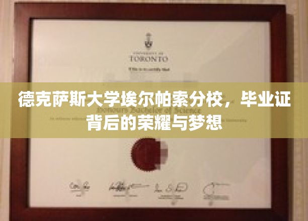 德克萨斯大学埃尔帕索分校，毕业证书映照下的辉煌篇章与青春梦想