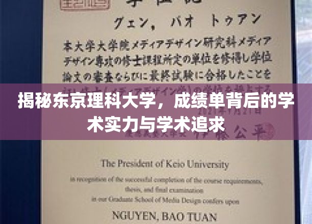 揭秘东京理科大学，探寻成绩单背后的学术实力与追求