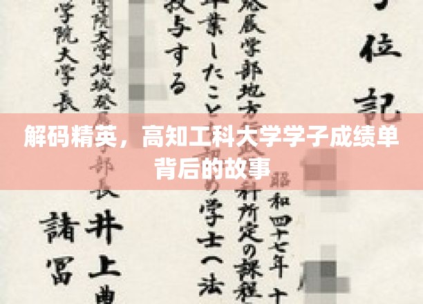 探索高知精英，揭秘工科大学学子卓越成绩背后的真实轨迹