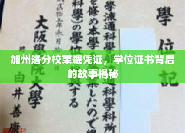 加州荣耀见证，揭秘洛分校学位证书背后的传奇故事