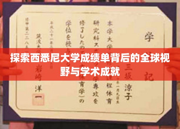 西悉尼大学成绩单，揭秘国际学术舞台上的耀眼成就与广阔视野