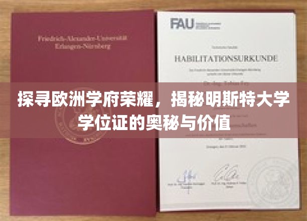 欧洲精英学府揭秘，明斯特大学学位证背后的传奇与价值