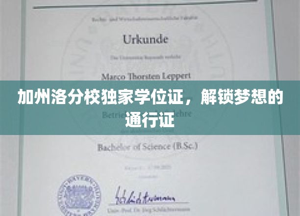 加州洛分校独家学位证书，解锁梦想的通行证