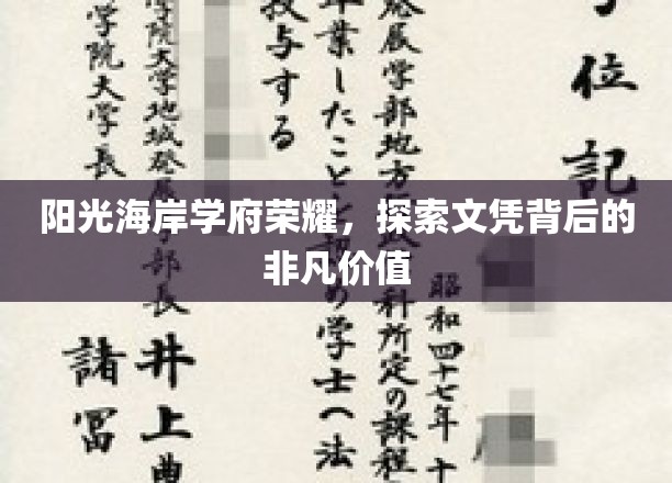 阳光海岸学府荣耀，探索文凭背后的非凡价值