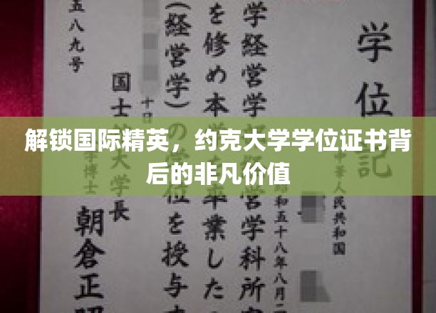 解锁国际精英，约克大学学位证书背后的非凡价值