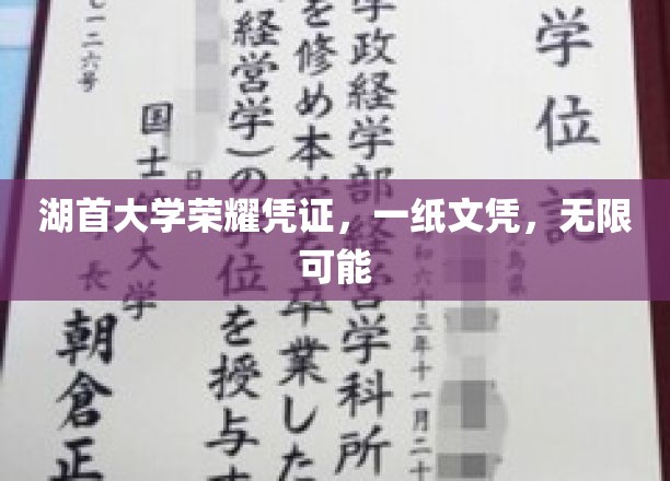 湖首大学文凭，开启无限未来之门